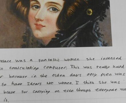 Pupil work on Ada Lovelace