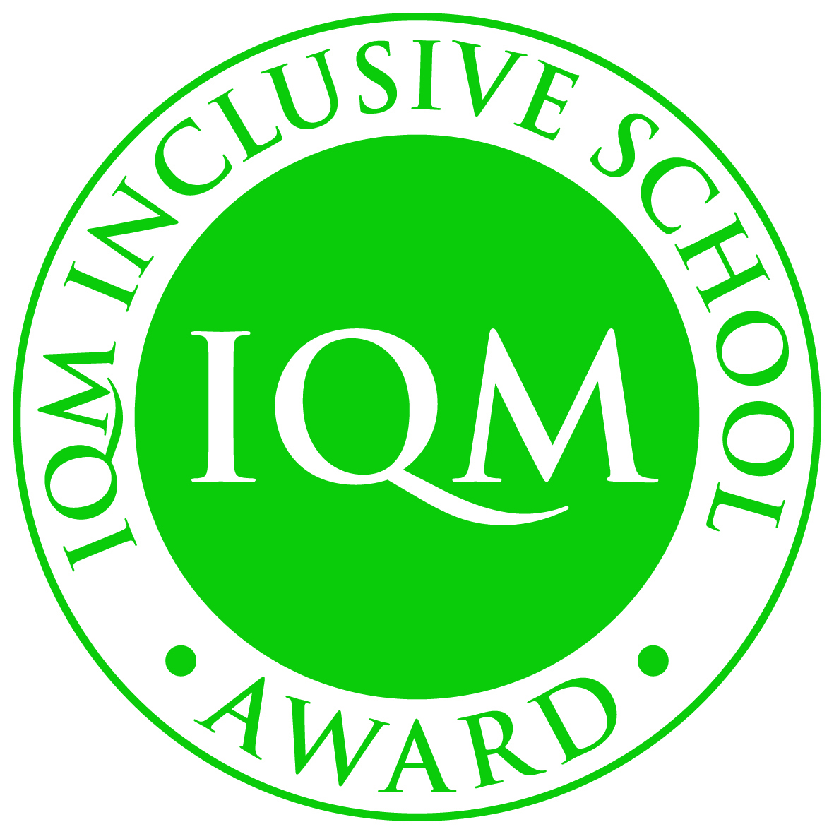 IQM Inclusive School Award logo   Green   Pantone Ref. 356c